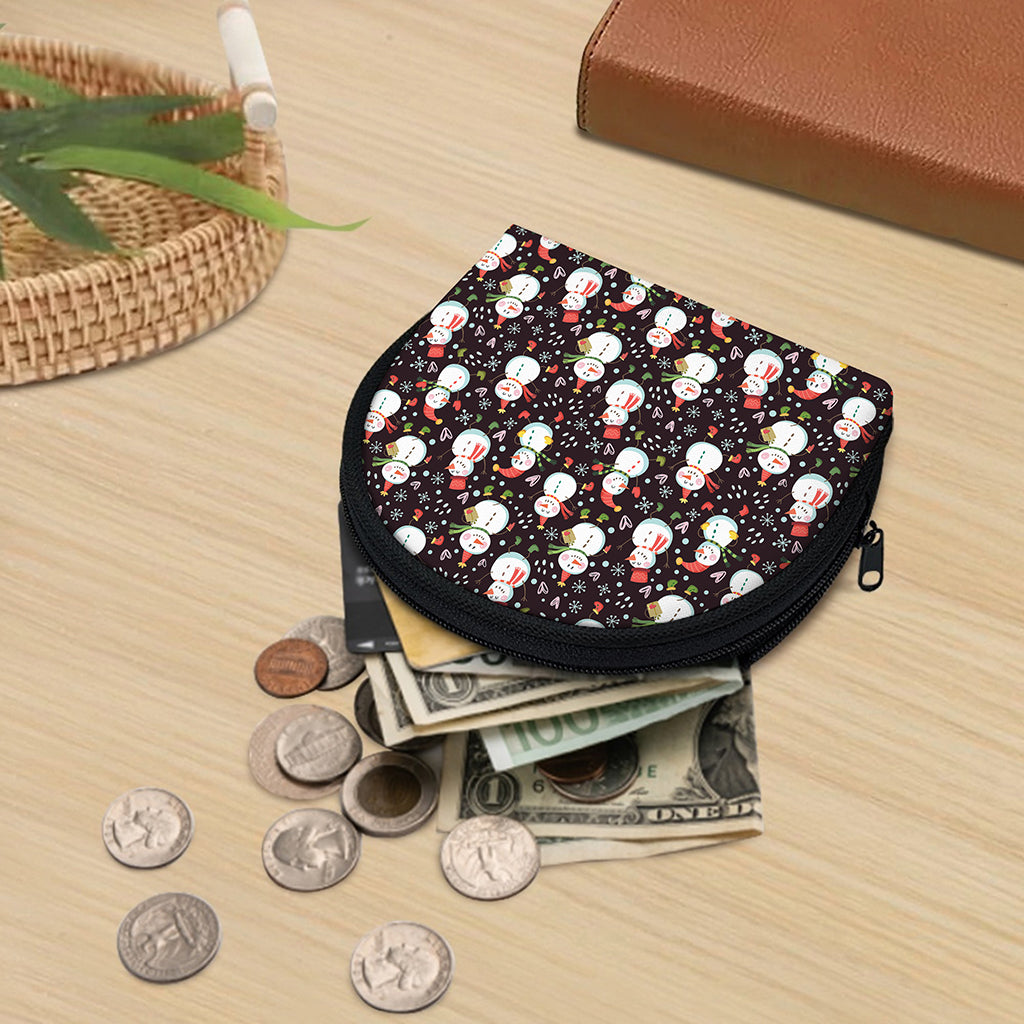 Happy Snowman Pattern Print Coin Purse