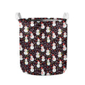 Happy Snowman Pattern Print Collapsible Laundry Basket
