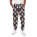 Happy Snowman Pattern Print Cotton Sweatpants