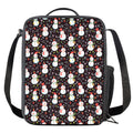 Happy Snowman Pattern Print Crossbody Lunch Bag
