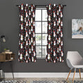 Happy Snowman Pattern Print Grommet Curtain Panels