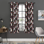 Happy Snowman Pattern Print Curtain