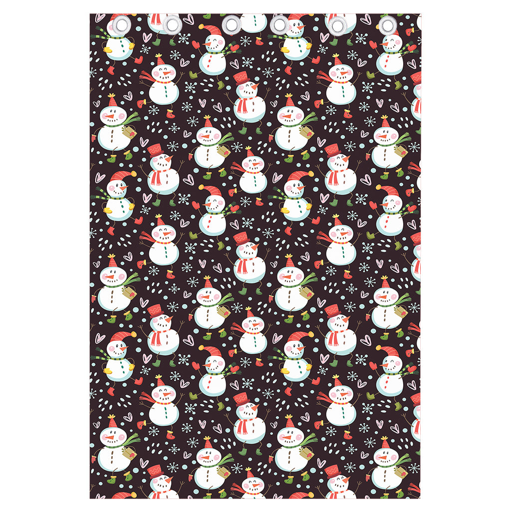 Happy Snowman Pattern Print Curtain