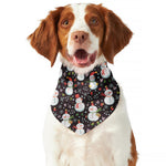 Happy Snowman Pattern Print Dog Bandana