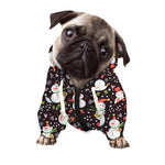 Happy Snowman Pattern Print Dog Zip Up Hoodie
