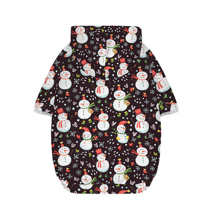 Happy Snowman Pattern Print Dog Zip Up Hoodie