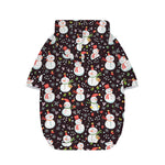 Happy Snowman Pattern Print Dog Zip Up Hoodie