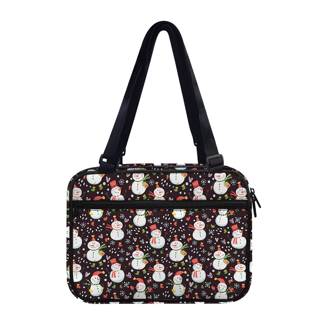 Happy Snowman Pattern Print Double Strap Bible Bag