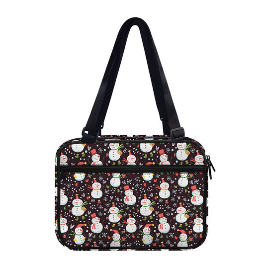 Happy Snowman Pattern Print Double Strap Bible Bag