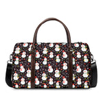 Happy Snowman Pattern Print Duffle Bag