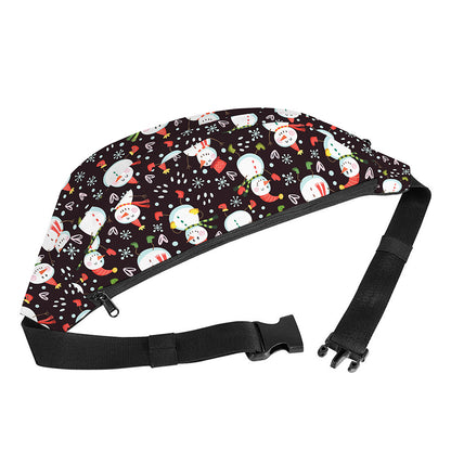 Happy Snowman Pattern Print Fanny Pack