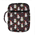Happy Snowman Pattern Print Front Pocket Bible Bag
