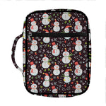 Happy Snowman Pattern Print Front Pocket Bible Bag