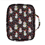 Happy Snowman Pattern Print Front Pocket Bible Bag