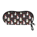 Happy Snowman Pattern Print Glasses Case