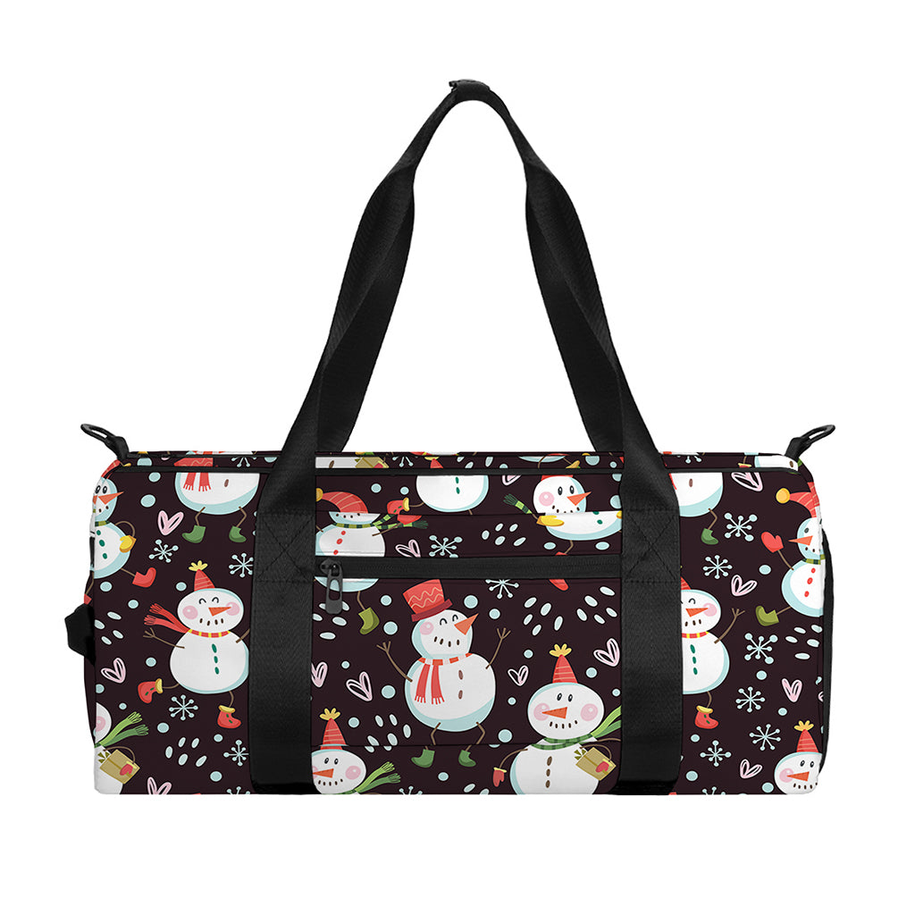 Happy Snowman Pattern Print Gym Bag
