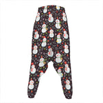 Happy Snowman Pattern Print Hammer Pants
