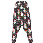 Happy Snowman Pattern Print Hammer Pants