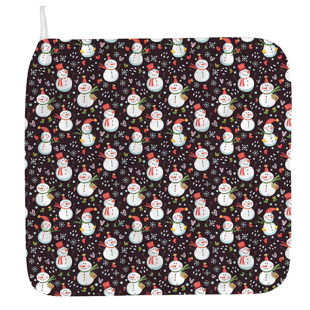 Happy Snowman Pattern Print Hand Towel