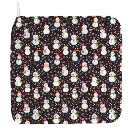 Happy Snowman Pattern Print Hand Towel
