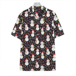 Happy Snowman Pattern Print Hawaiian Shirt