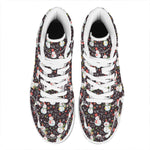 Happy Snowman Pattern Print High Top Leather Sneakers