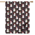 Happy Snowman Pattern Print House Flag