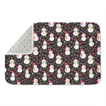 Happy Snowman Pattern Print Indoor Door Mat