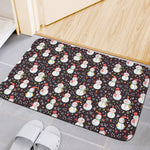 Happy Snowman Pattern Print Indoor Door Mat