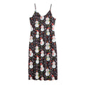 Happy Snowman Pattern Print Jersey Midi Cami Dress