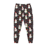 Happy Snowman Pattern Print Jogger Pants