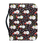 Happy Snowman Pattern Print Leather Bible Cover