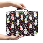 Happy Snowman Pattern Print Leather Bible Cover