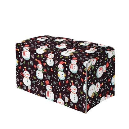 Happy Snowman Pattern Print Leather Tissue Box Cover
