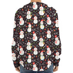 Happy Snowman Pattern Print Long Sleeve Baseball Jersey