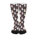 Happy Snowman Pattern Print Long Socks