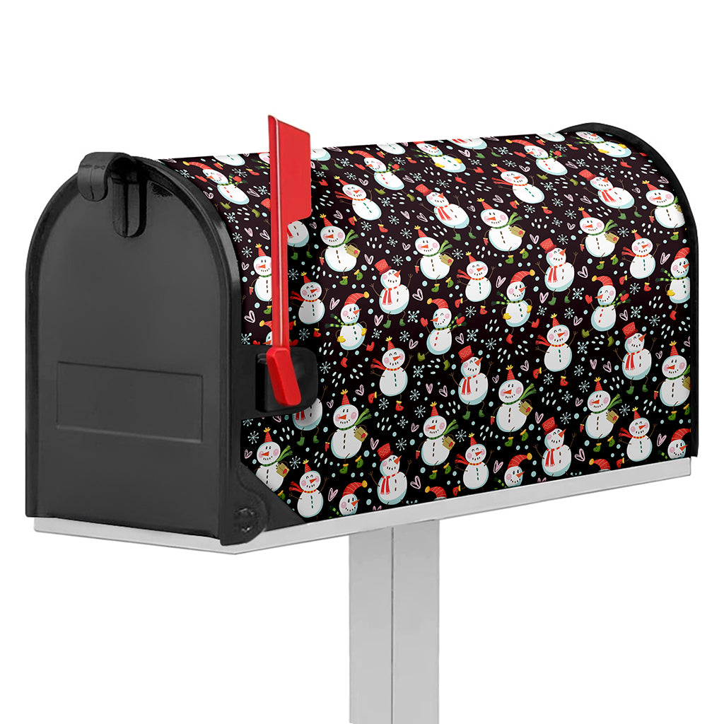 Happy Snowman Pattern Print Mailbox Cover