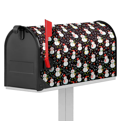 Happy Snowman Pattern Print Mailbox Cover
