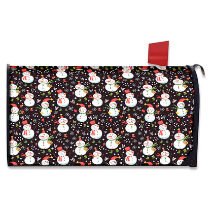 Happy Snowman Pattern Print Mailbox Cover