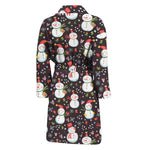 Happy Snowman Pattern Print Men's Bathrobe