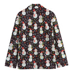 Happy Snowman Pattern Print Men's Blazer