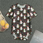 Happy Snowman Pattern Print Men's Bodysuit