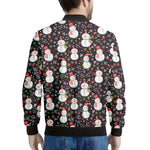 Happy Snowman Pattern Print Men's Bomber Jacket