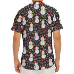 Happy Snowman Pattern Print Men's Deep V-Neck Shirt