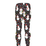 Happy Snowman Pattern Print Men's leggings