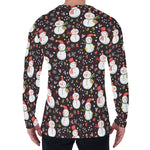 Happy Snowman Pattern Print Men's Long Sleeve T-Shirt