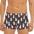 Happy Snowman Pattern Print Men's Short Boxer Briefs