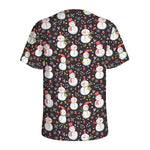 Happy Snowman Pattern Print Men's Sports T-Shirt