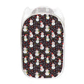 Happy Snowman Pattern Print Mesh Laundry Hamper