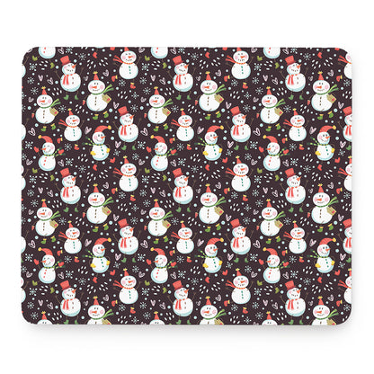 Happy Snowman Pattern Print Mouse Pad